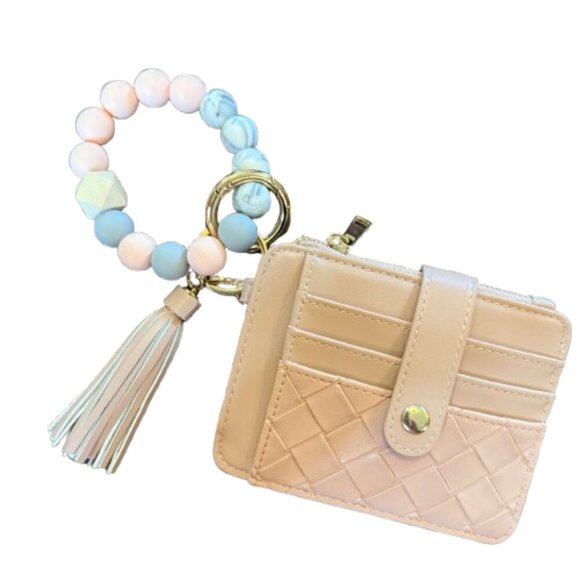 Light Pink Small Wristlet Silicone Beaded Bracelet or Strap - Picture 1 of 5